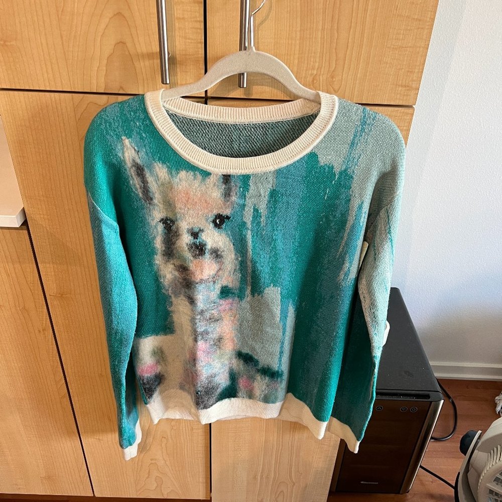 Anthropologie Watercolor Llama Wool Sweater (NWOT)